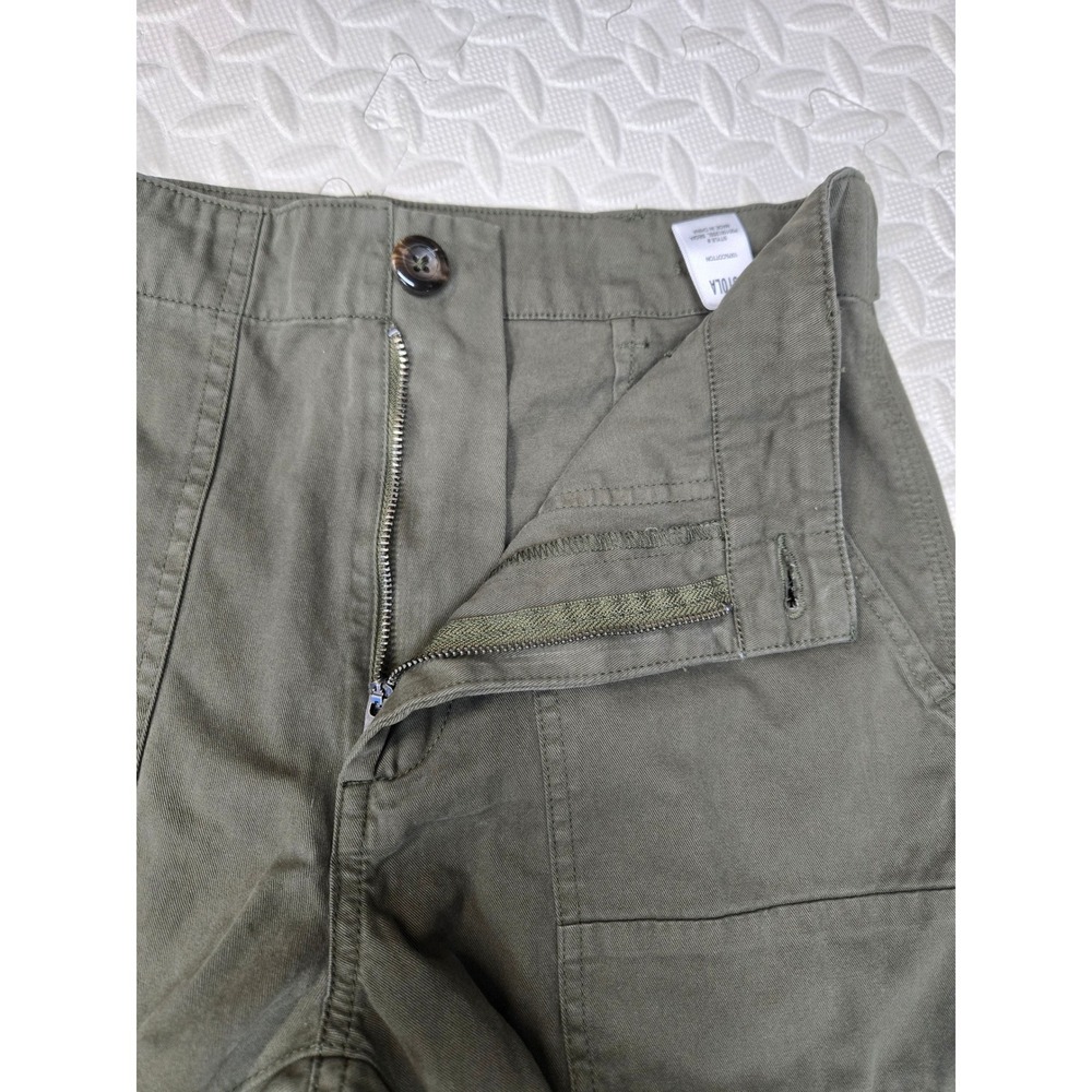 Pistola Olive Green Cotton Barrel Leg Utility Pants Size 26 Cropped Gorpcore - Picture 8 of 11